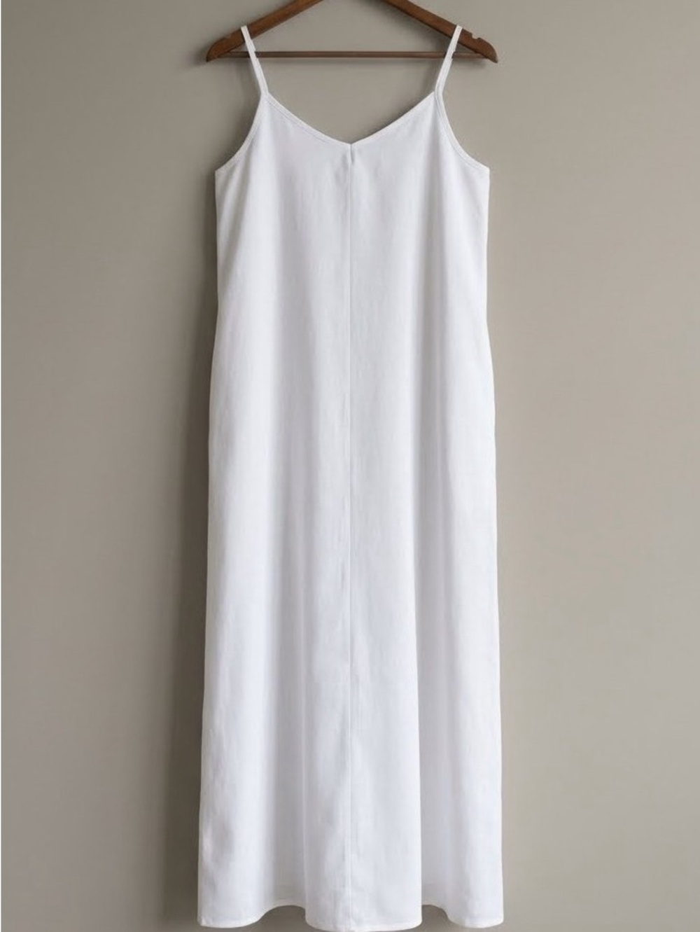Hailey White Midi Maxi Dress - Women's Lightweight Layering Slip Dress.